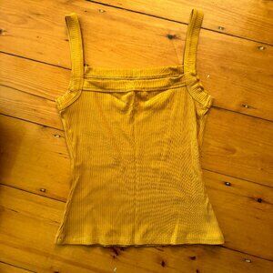 Reformation yellow ribbed tank top